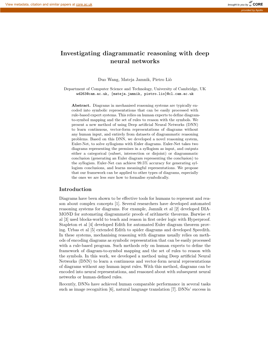 Investigating Diagrammatic Reasoning with Deep Neural Networks