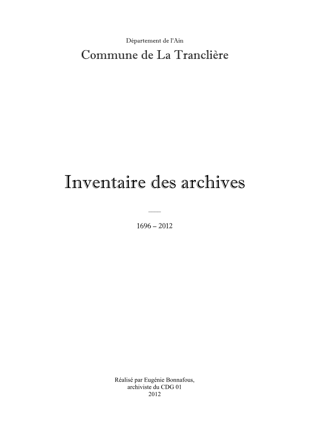 Répertoire Des Archives