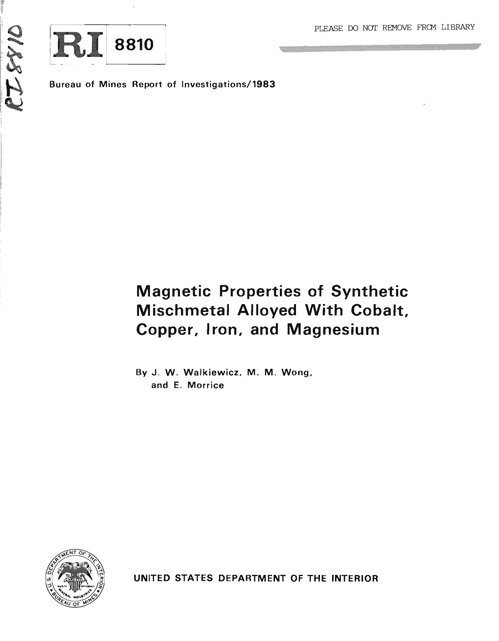 Magnetic Properties of Synthetic Mischmetal Alloyed with Cobalt, Copper, Iron, and Magnesium