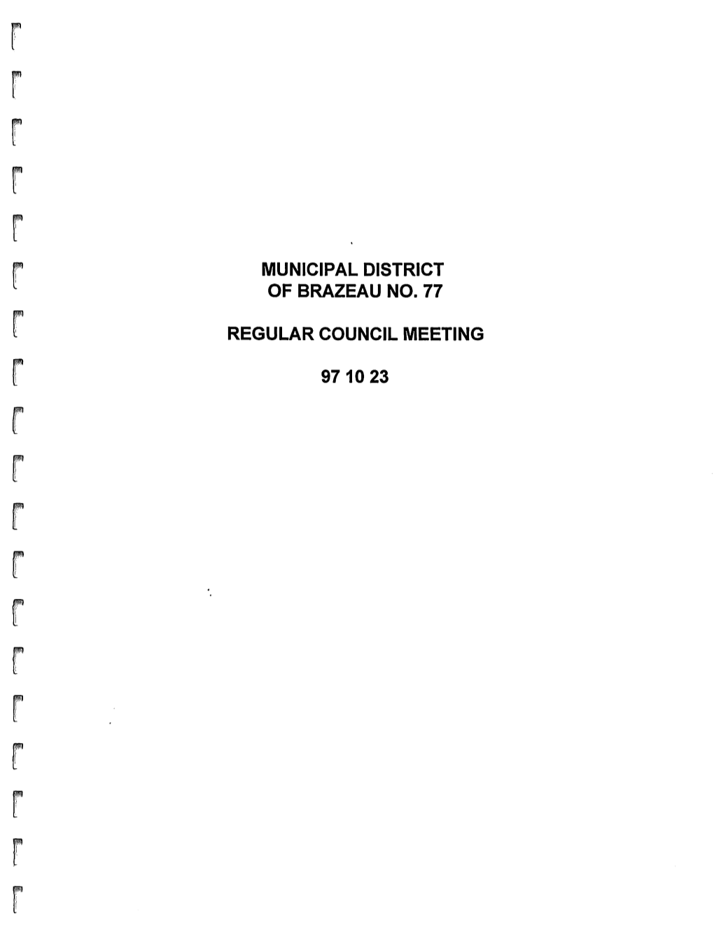 Municipal District of Brazeau No. 77 Regular