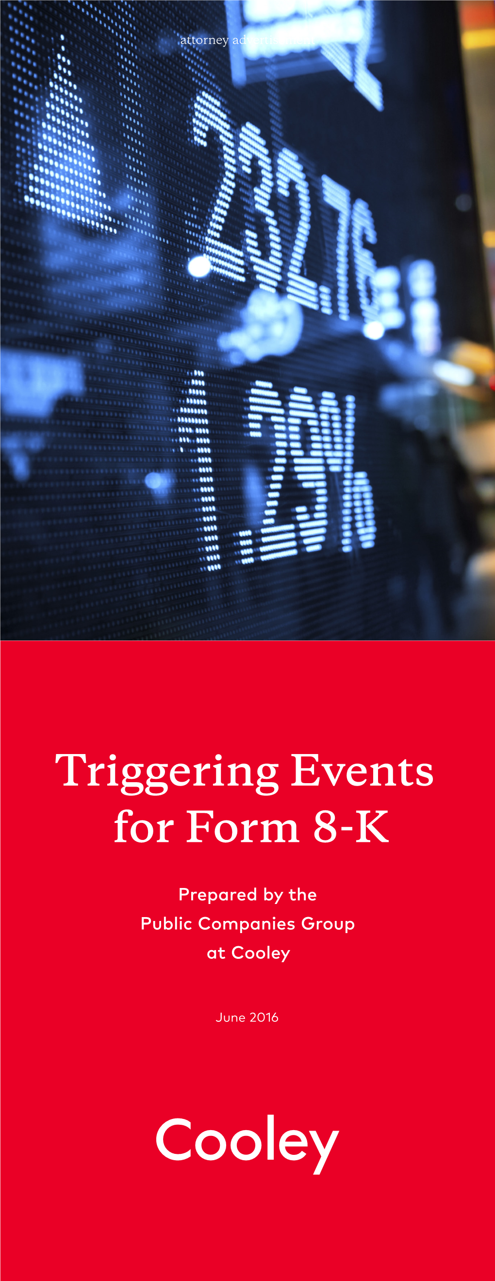 Triggering Events for Form 8-K