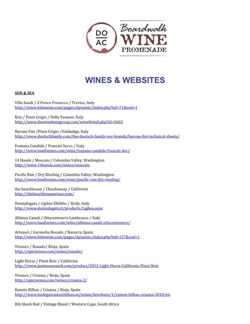 Wines & Websites