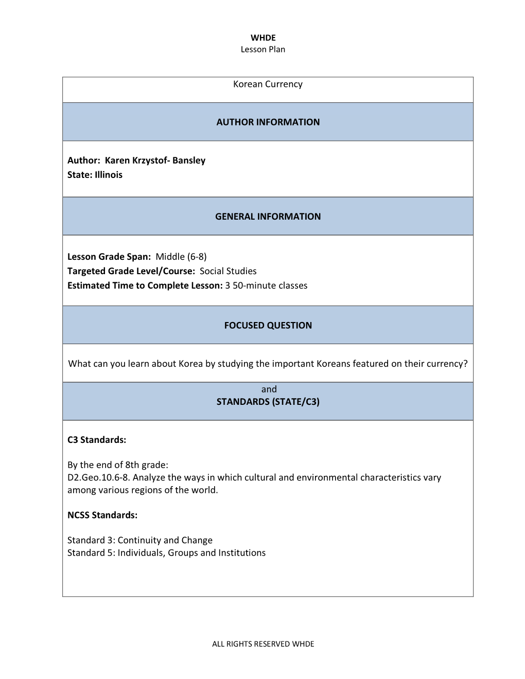 Korean Currency AUTHOR INFORMATION Author: Karen