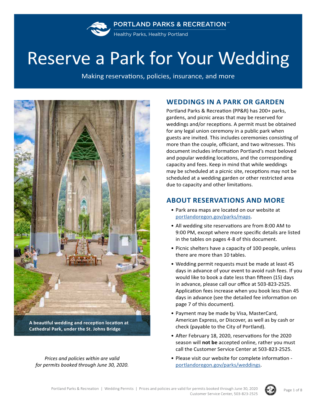 Reserve a Park for Your Wedding Making Reservations, Policies, Insurance, and More