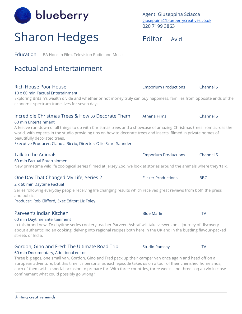 Sharon Hedges Editor Avid