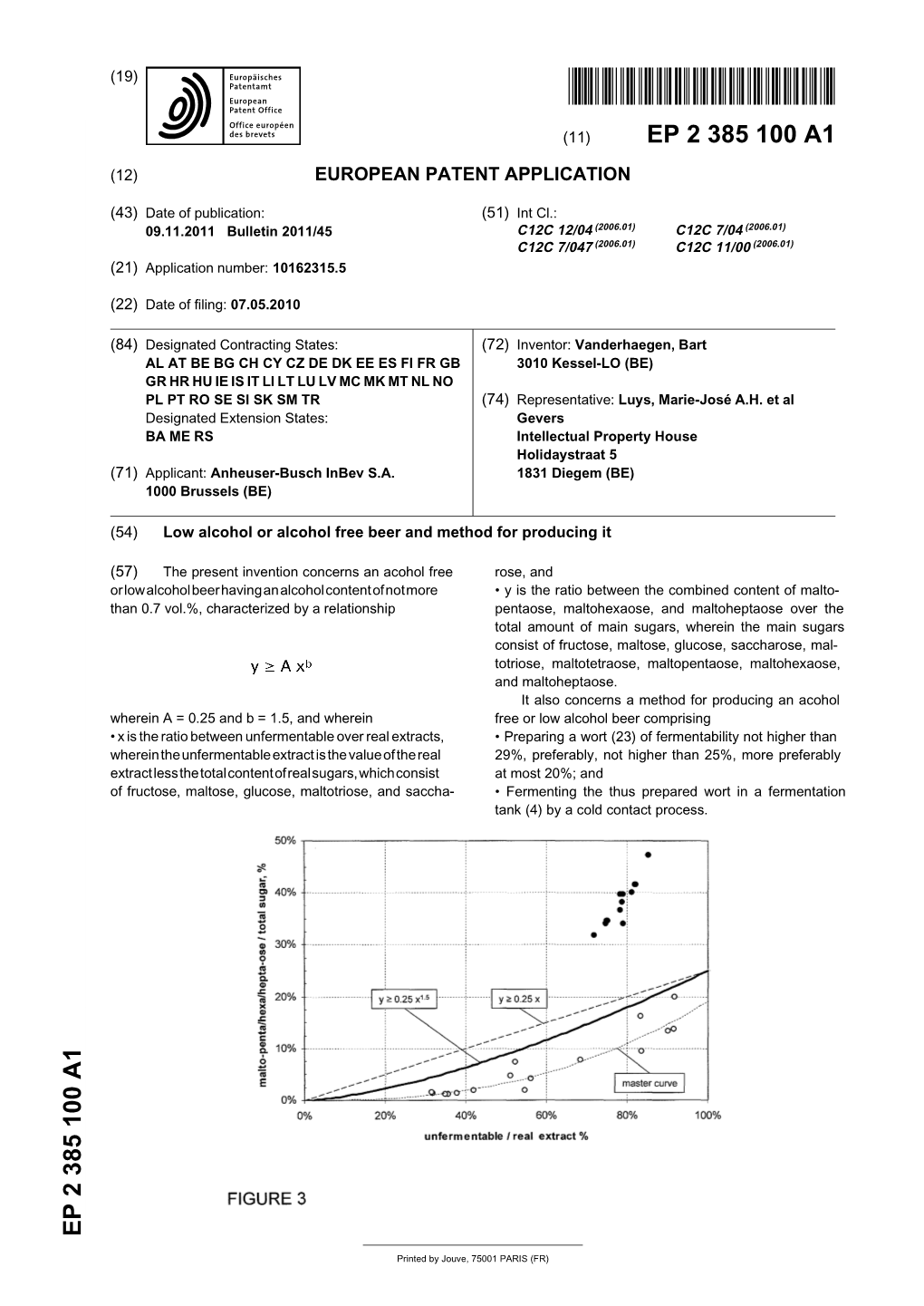 Low Alcohol Or Alcohol Free Beer and Method for Producing It