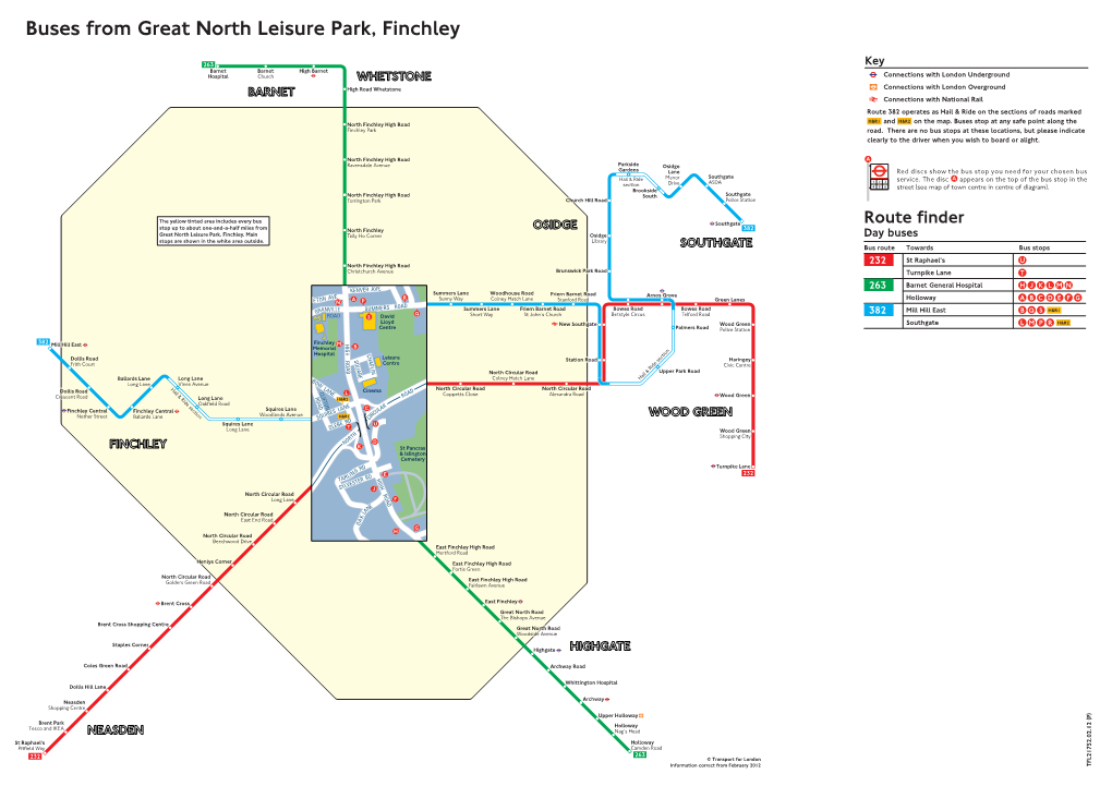 Buses from Great North Leisure Park, Finchley