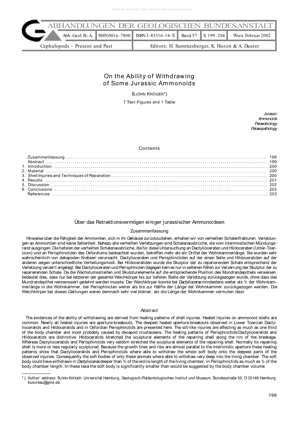 ABHANDLUNGEN DER GEOLOGISCHEN BUNDESANSTALT Abh