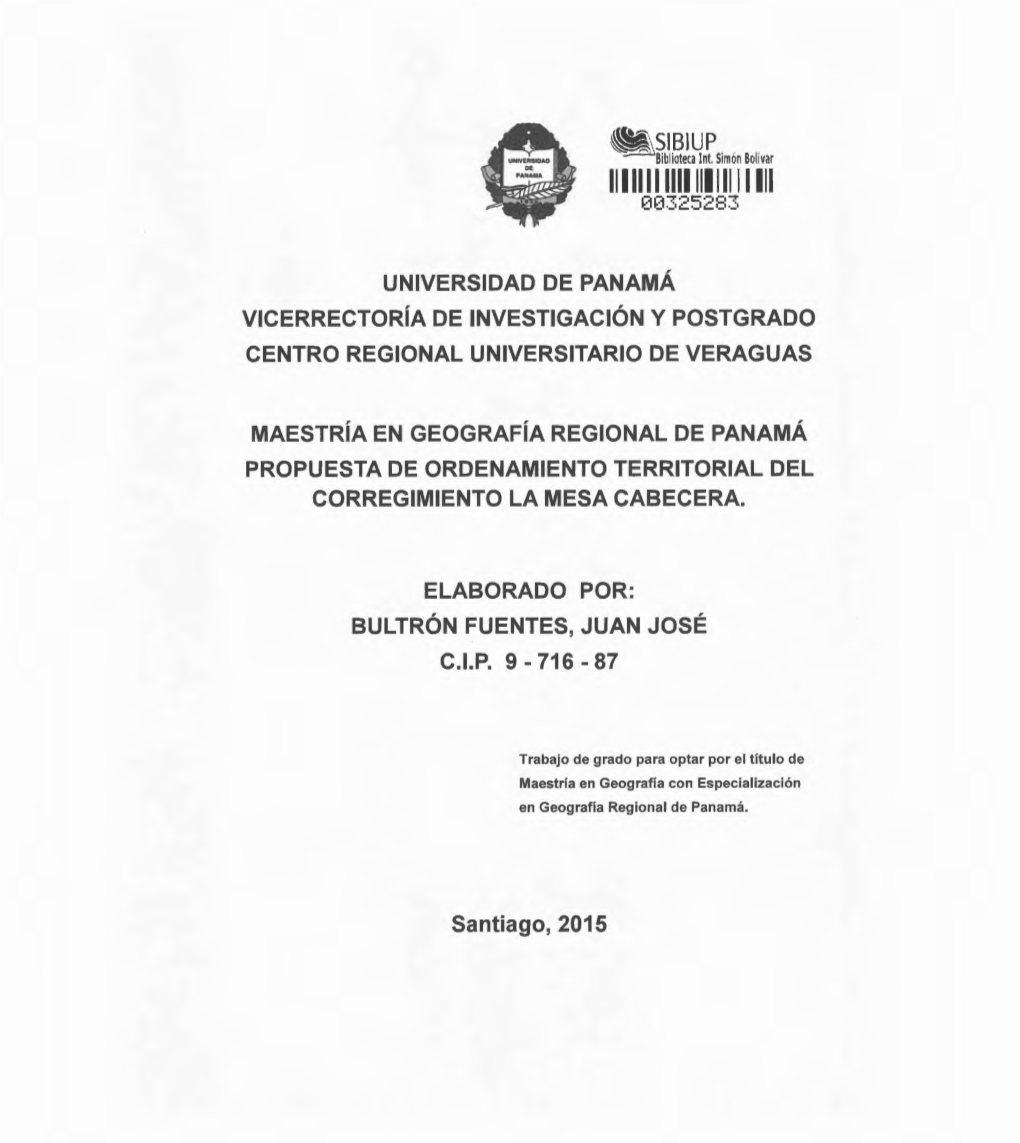 Ibiup Universidad De Panamá Vicerrectoría De