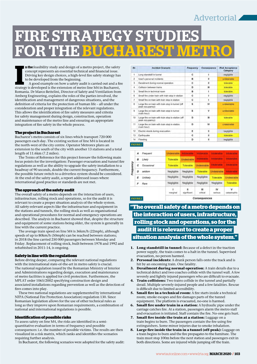 Fire Strategy Studies for the Bucharest Metro