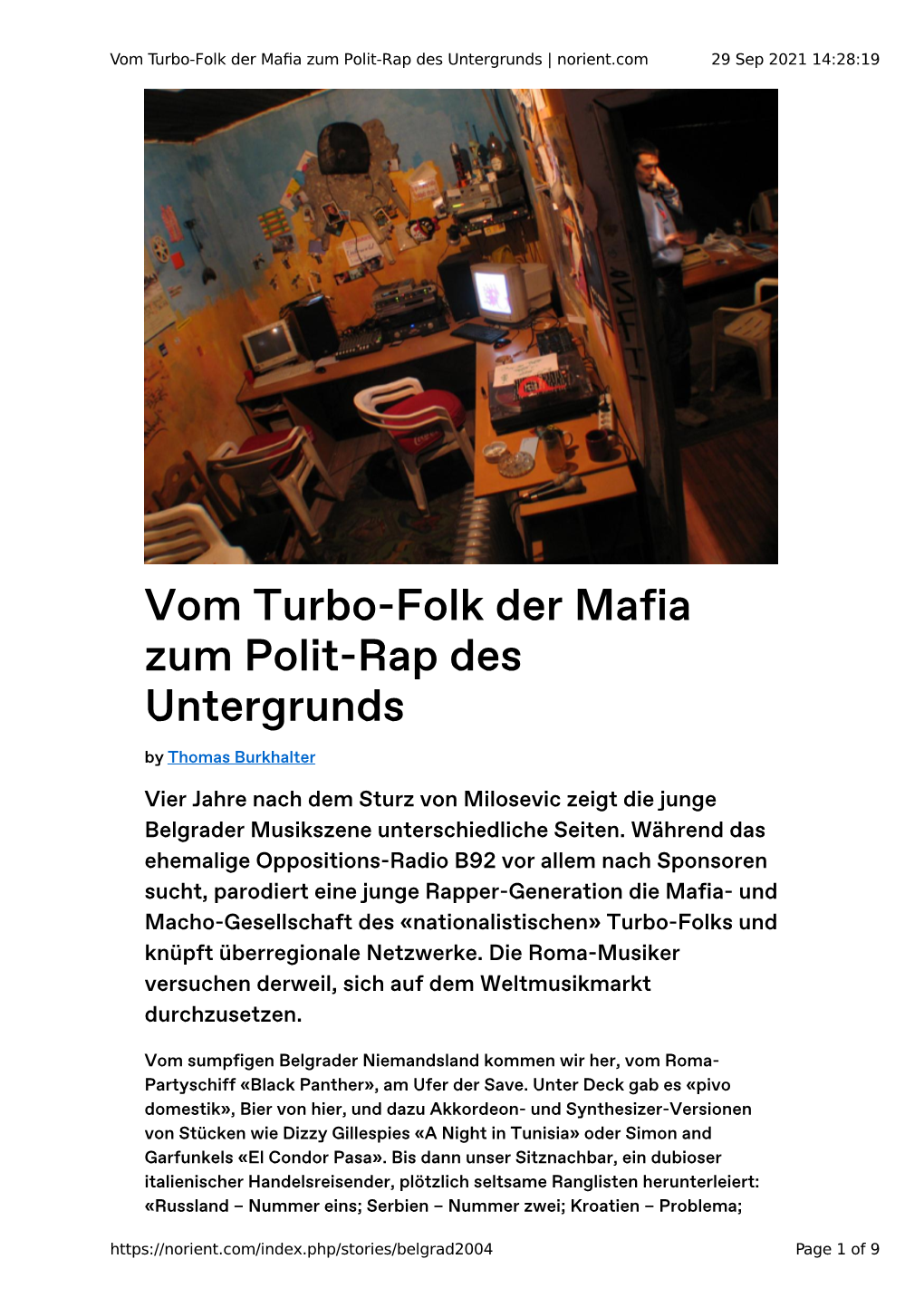 Vom Turbo-Folk Der Mafia Zum Polit-Rap Des Untergrunds | Norient
