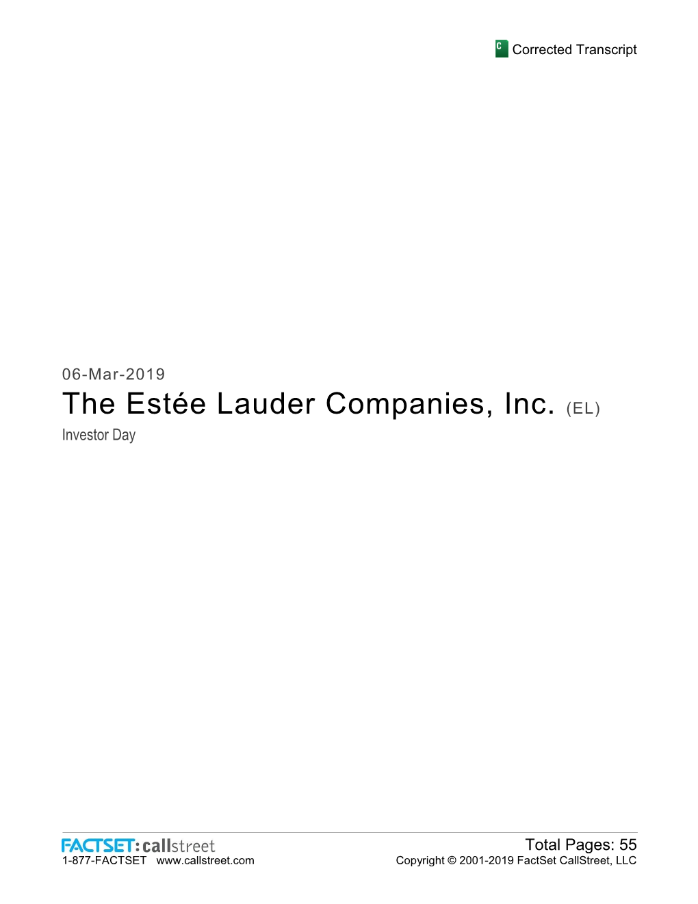 The Estée Lauder Companies, Inc. (EL) Investor Day