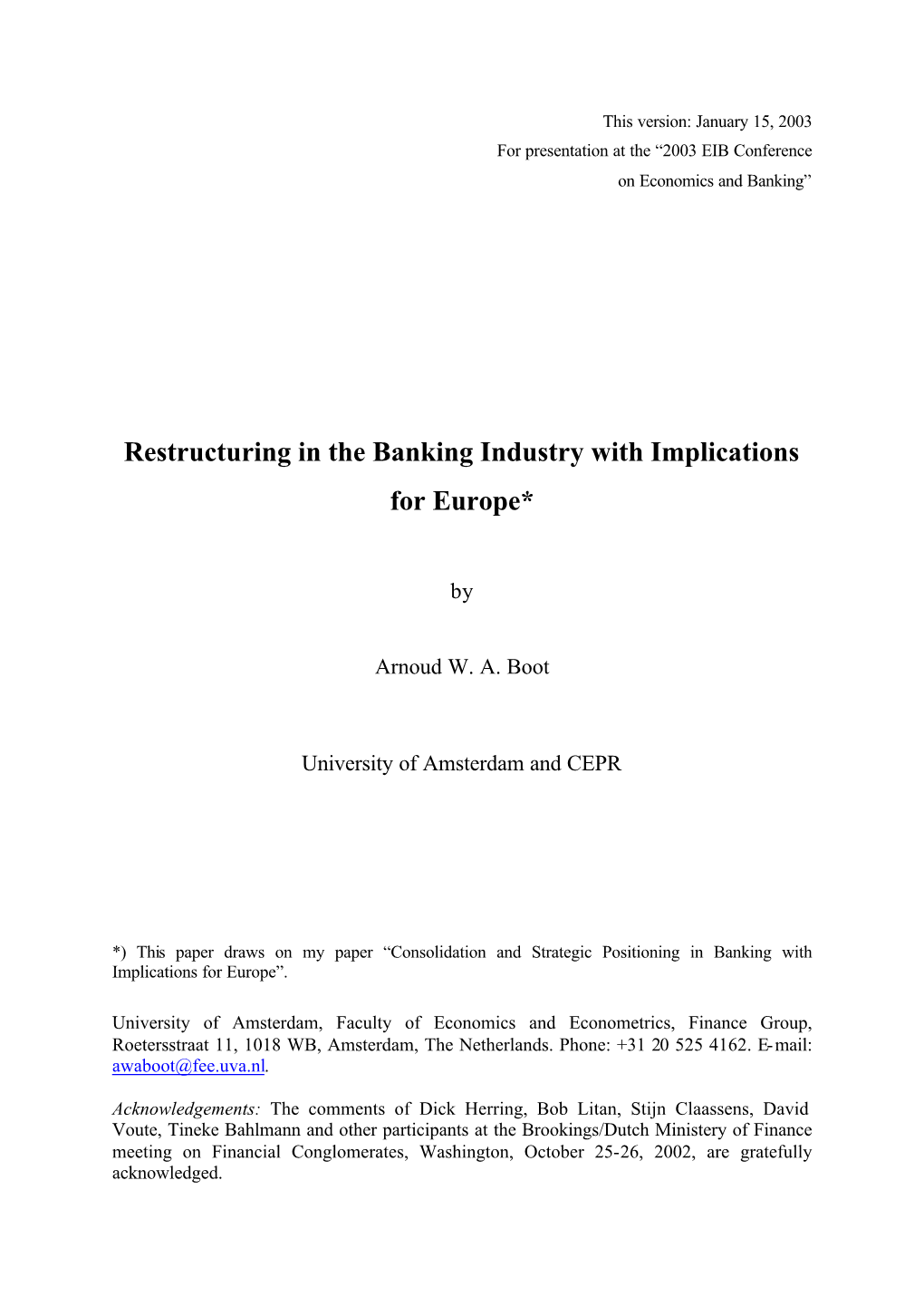 Restructuring of the Banking Industry-Europe-AWABOOT-Jan15…