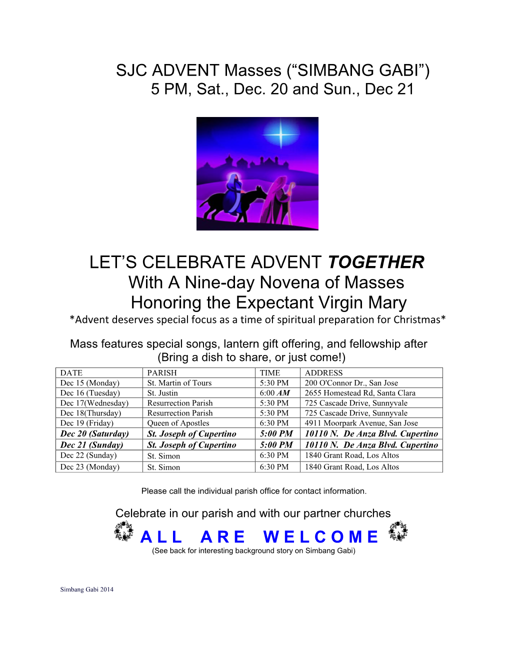 LET's CELEBRATE ADVENT TOGETHER with a Nine-Day