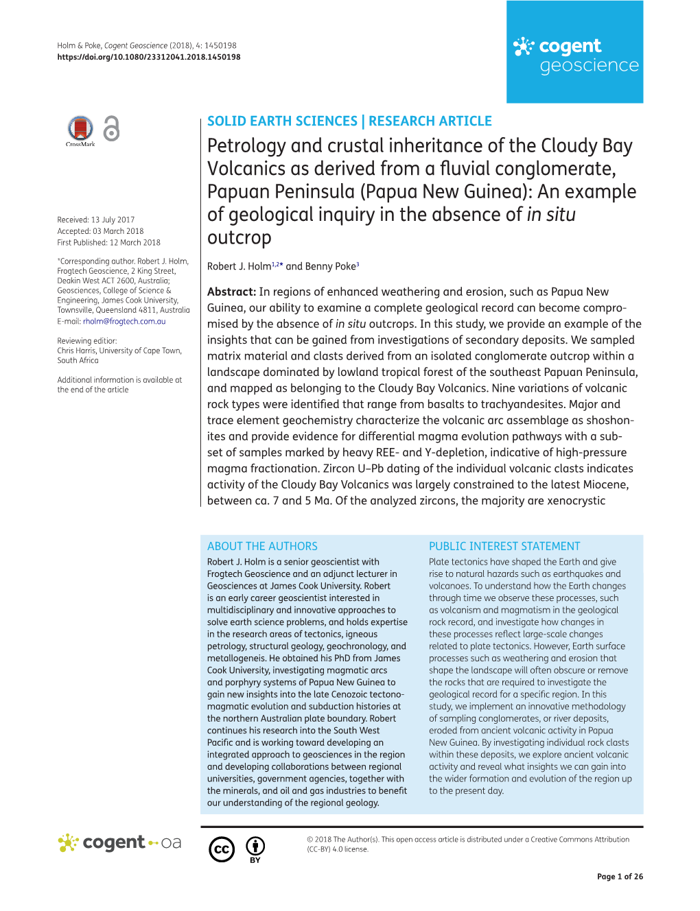 Petrology and Crustal Inheritance of the Cloudy Bay Volcanics As Derived from a Fluvial Conglomerate, Papuan Peninsula (Papua New Guinea): an Example