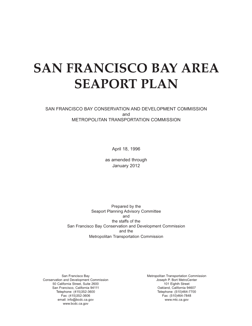 San Francisco Bay Area Seaport Plan