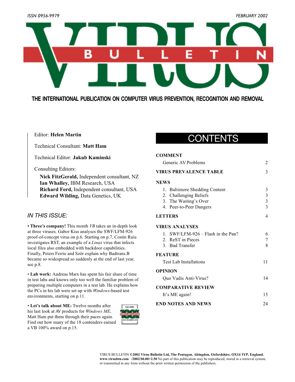 Virus Bulletin, February 2002