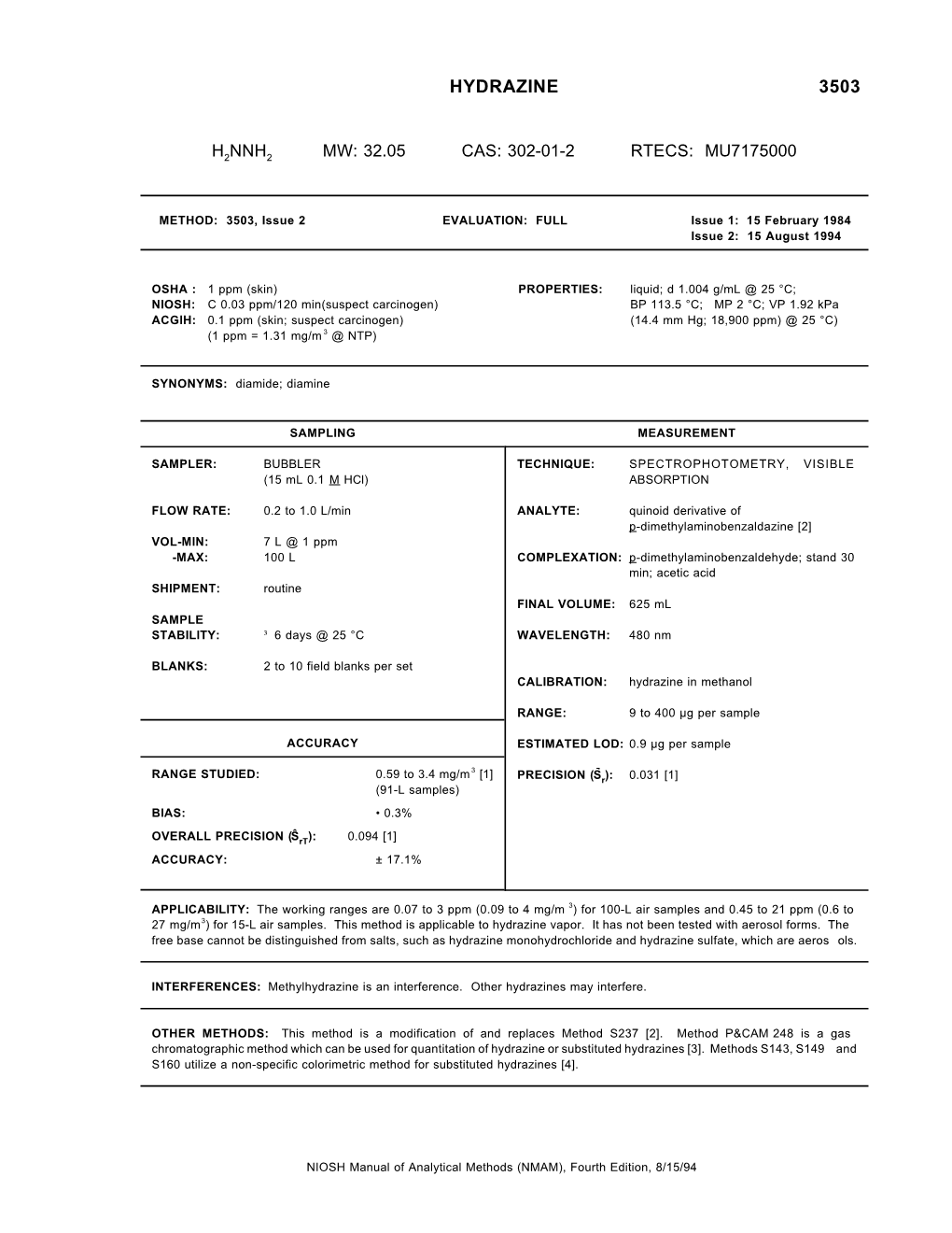 Hydrazine 3503