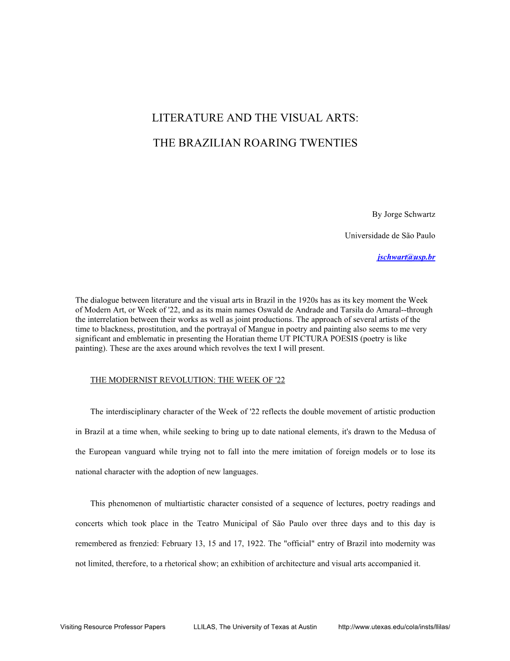 Literature and the Visual Arts