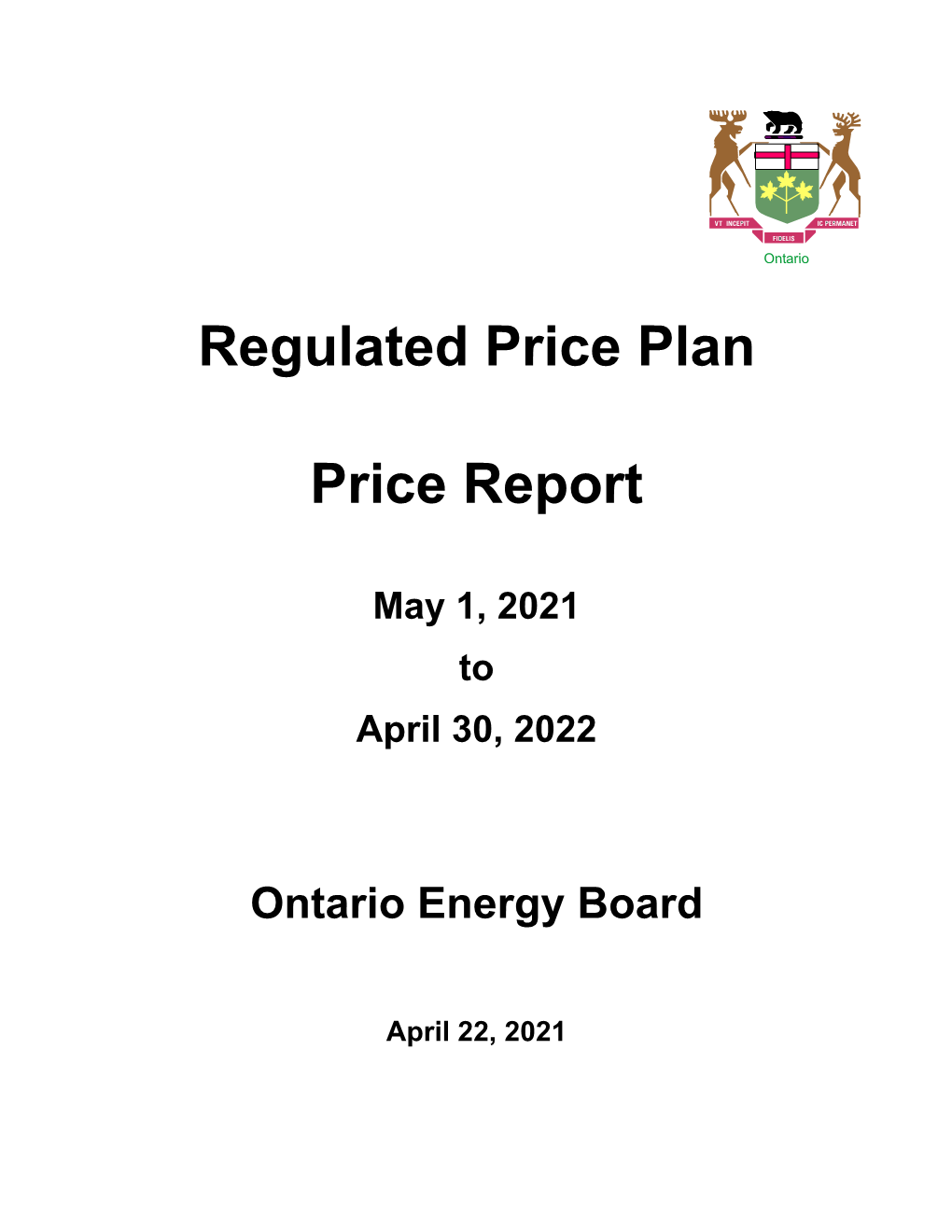 Regulated Price Plan Price Report