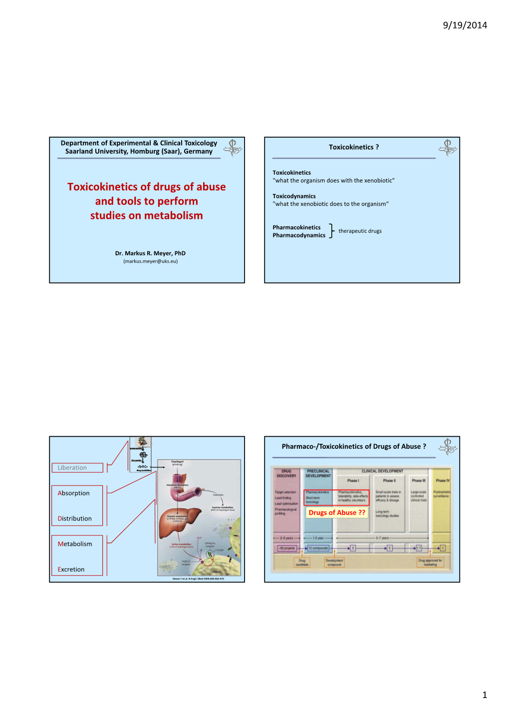 Toxicokinetics of Drugs of Abuse and Tools to Perform Studies On