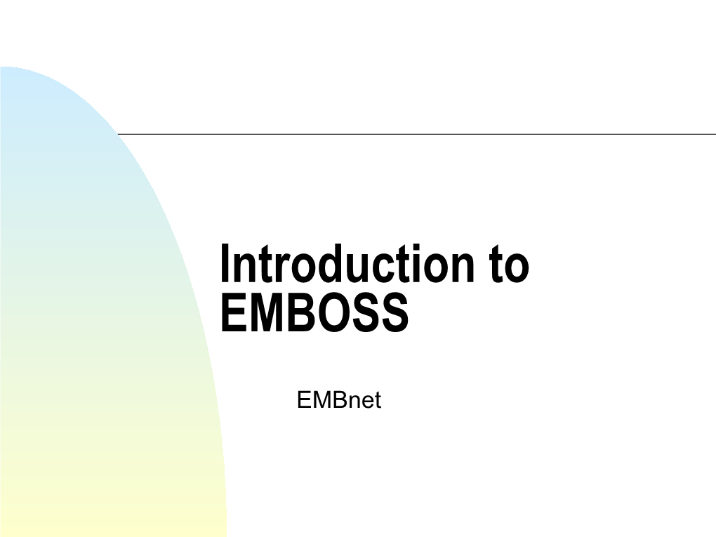 Introduction to EMBOSS