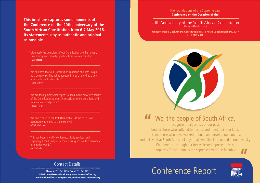 Conference Report South Africa Office: 34 Bompas Road, Dunkeld West, Johannesburg Index