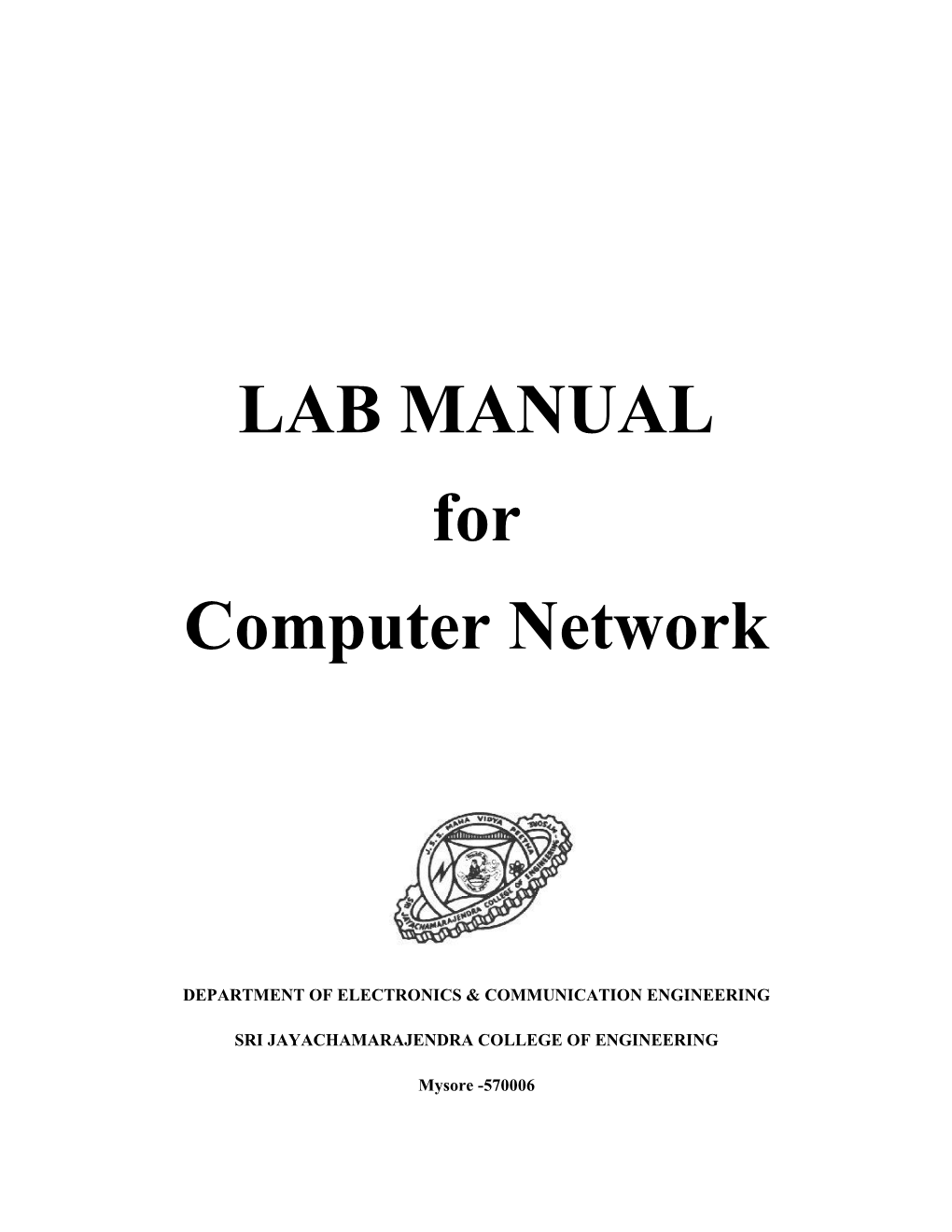 LAB MANUAL for Computer Network