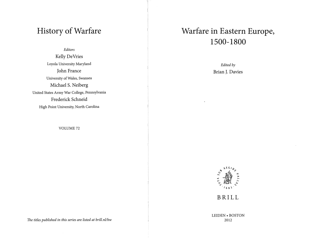 History of Warfare Warfare in Eastern Europe