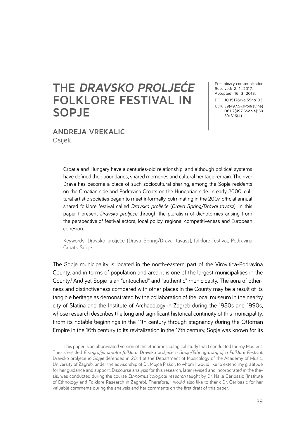 The Dravsko Proljeće Folklore Festival in Sopje Nu 55/1, 2018