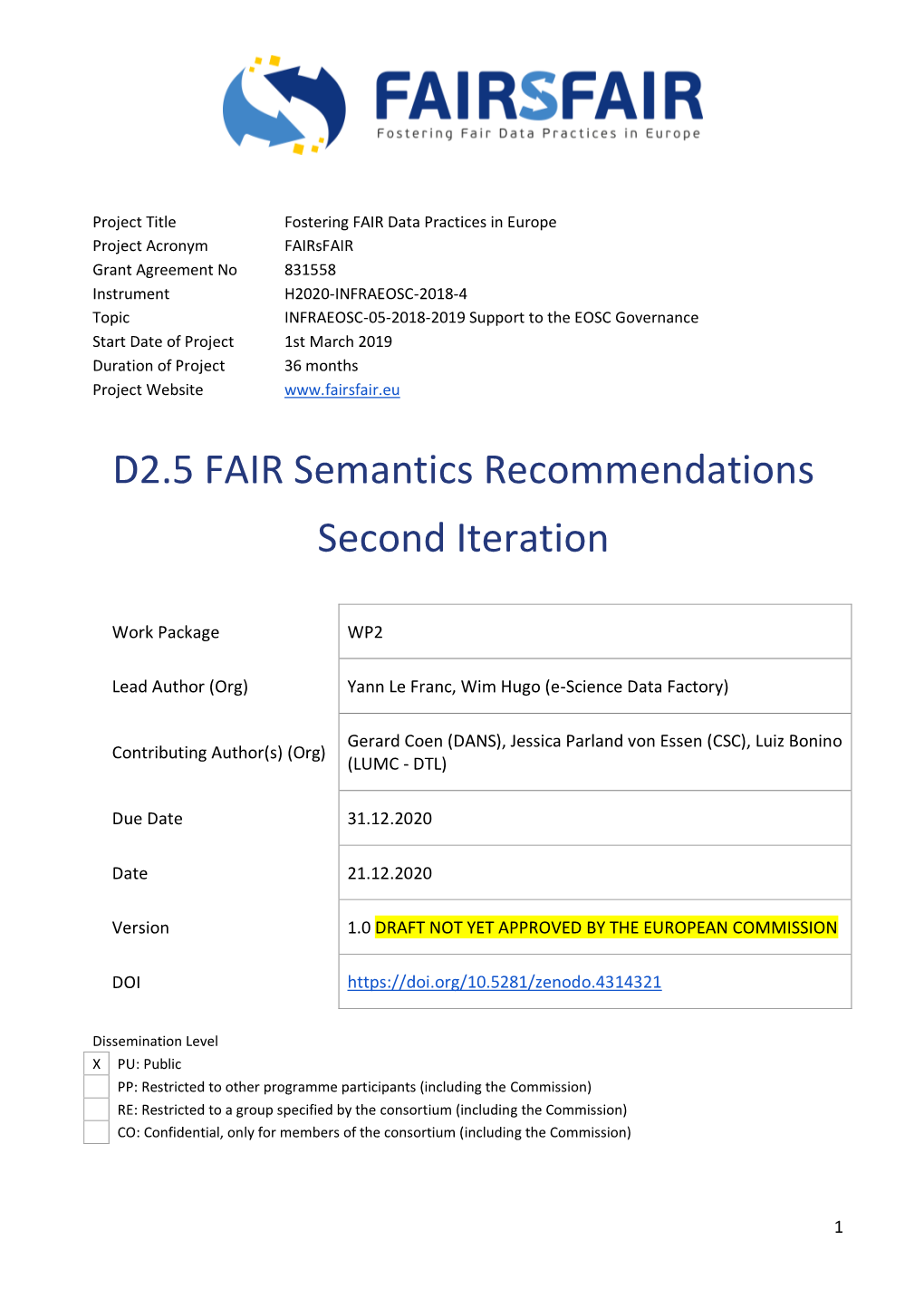 D2.5 FAIR Semantics Recommendations Second Iteration