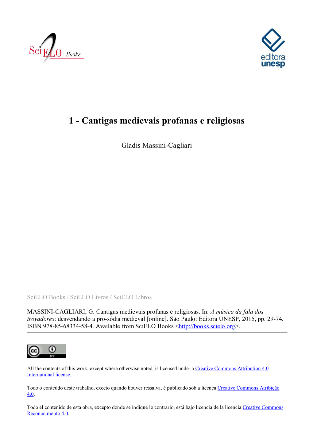 1 - Cantigas Medievais Profanas E Religiosas