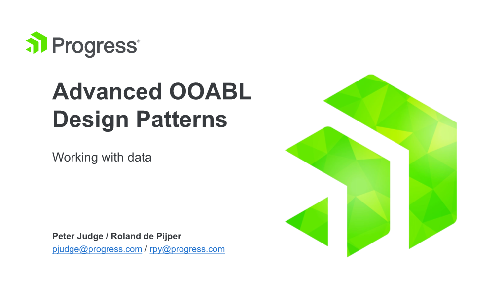 Advanced OOABL Design Patterns