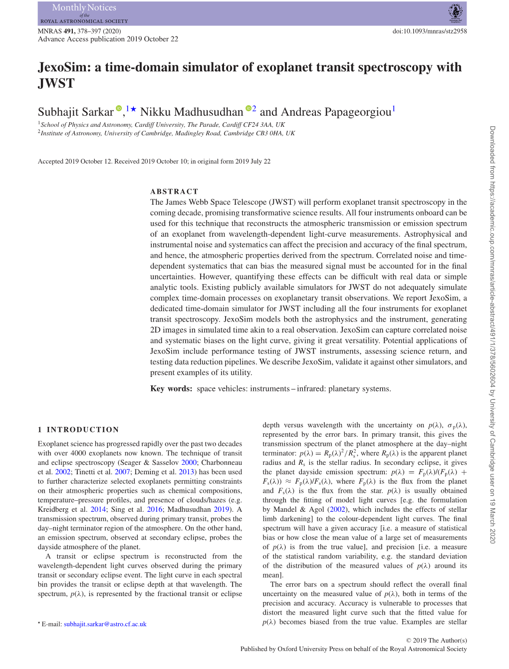 A Time-Domain Simulator of Exoplanet Transit Spectroscopy with JWST