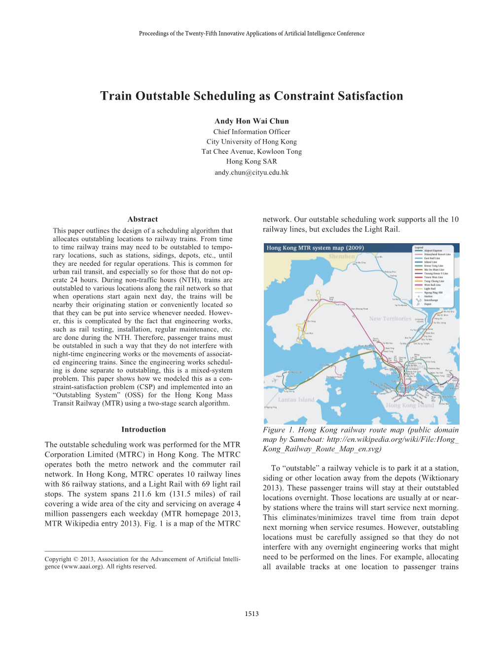 Train Outstable Scheduling As Constraint Satisfaction
