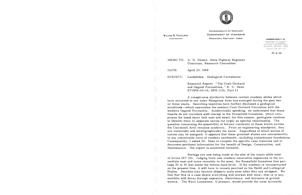 The Crab Orchard and Osgood Formations, 11 R