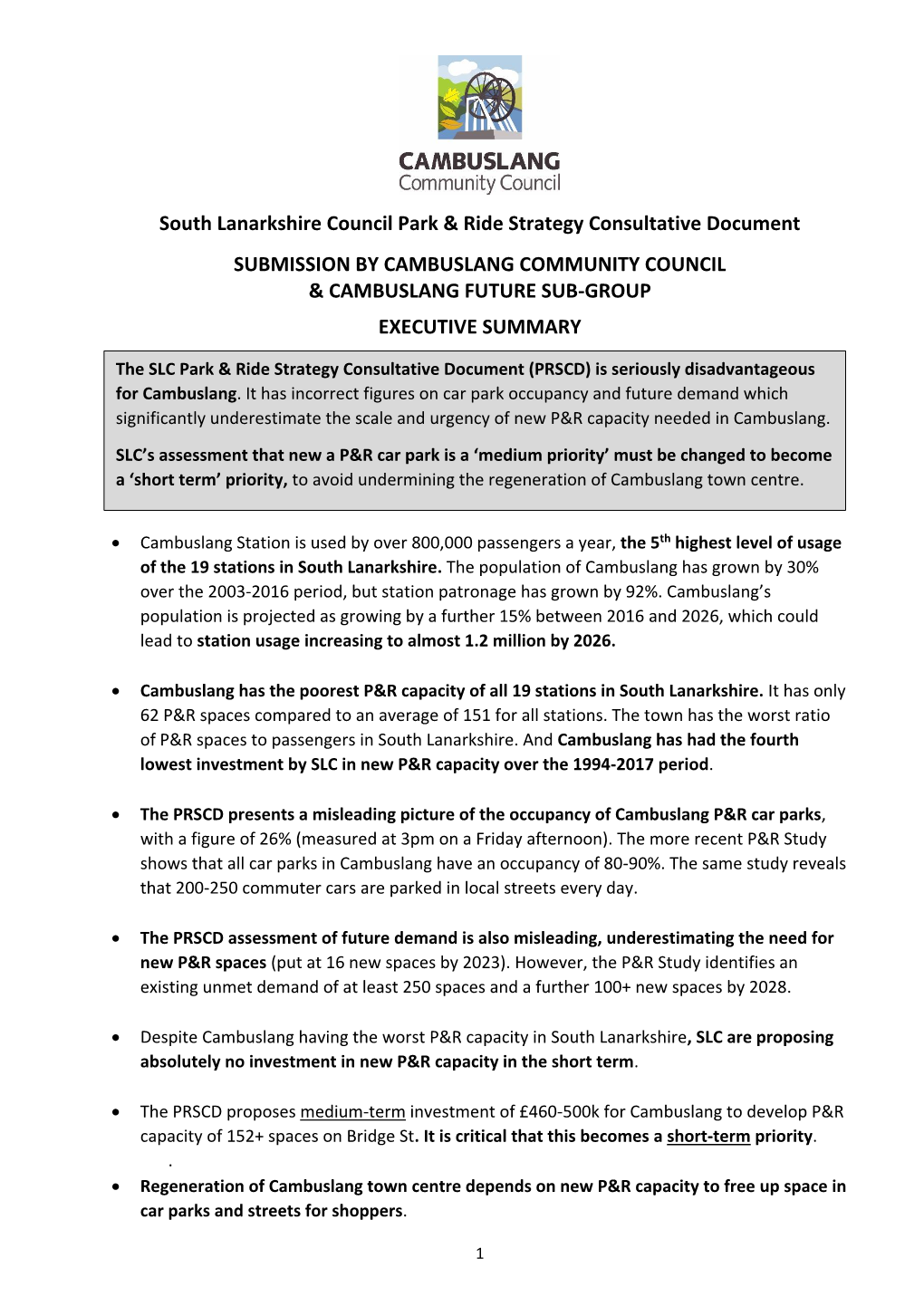 South Lanarkshire Council Park & Ride Strategy Consultative