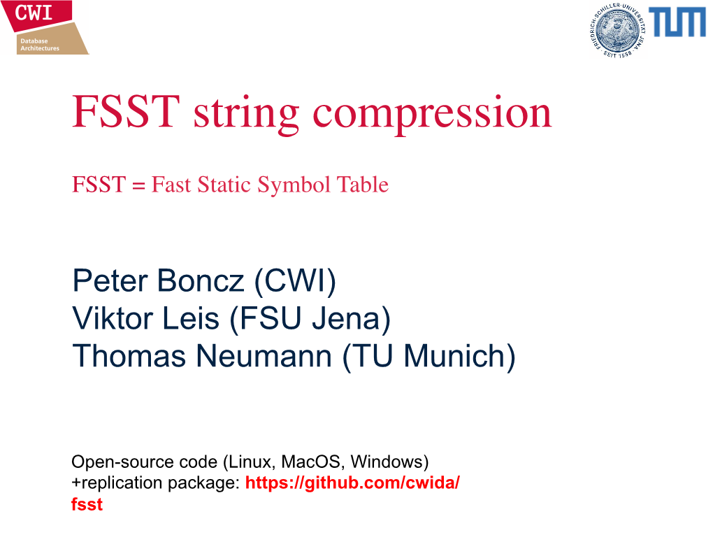 FSST String Compression