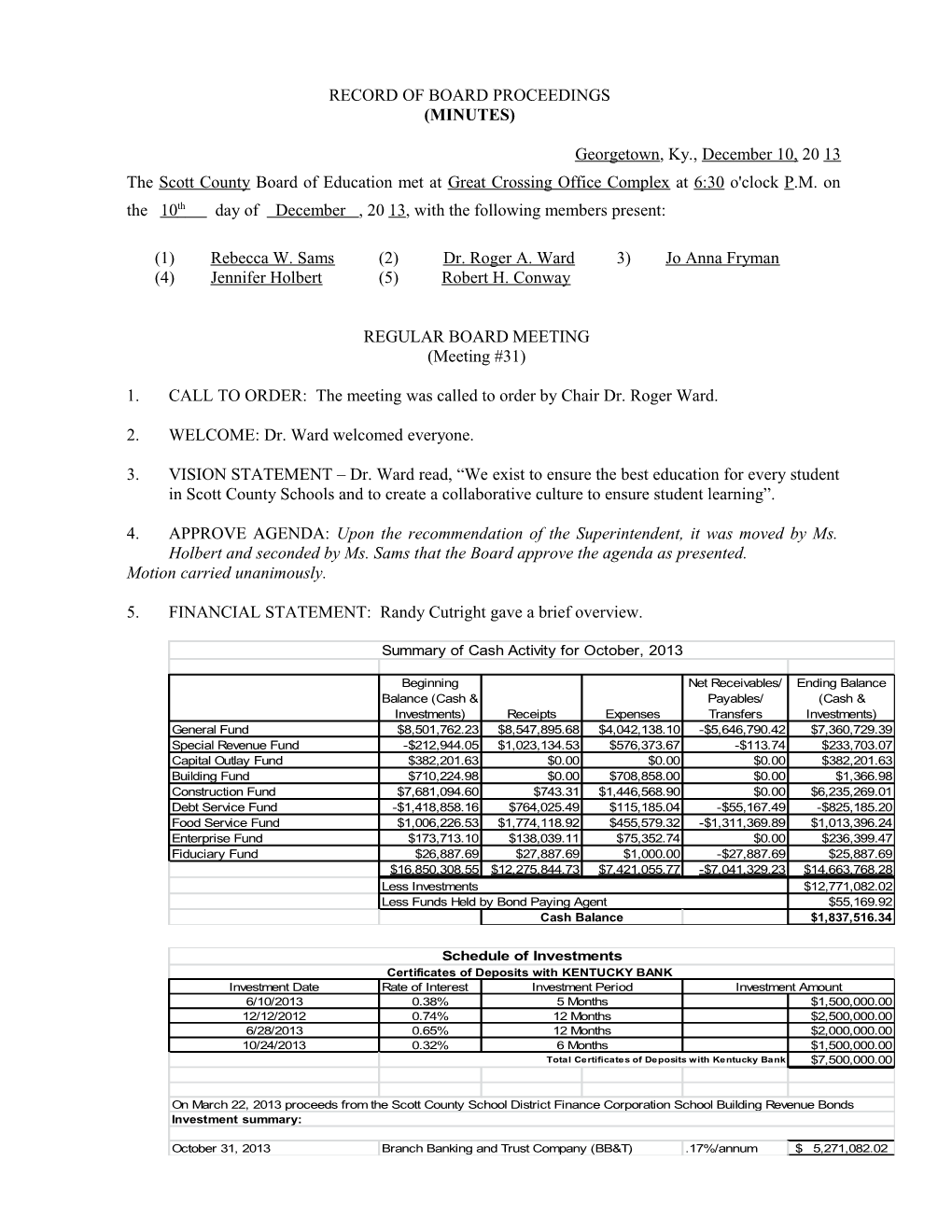 Board Luncheon Stamping Ground Elementary - 11:30 AM s9