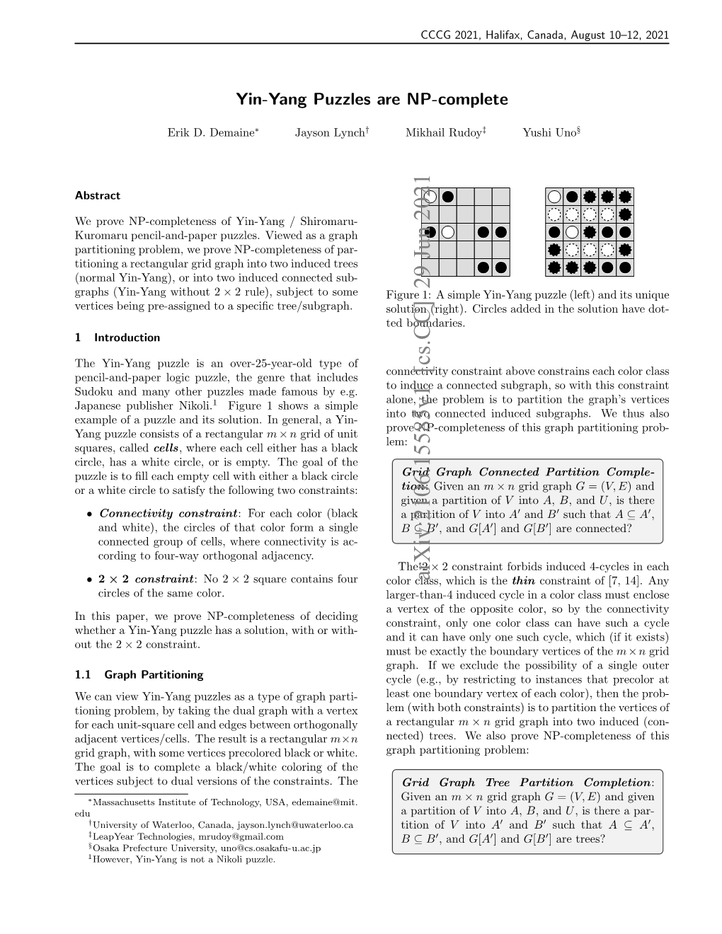 Arxiv:2106.15585V1 [Cs.CC] 29 Jun 2021 Which Is the Thin Constraint of [7, 14]