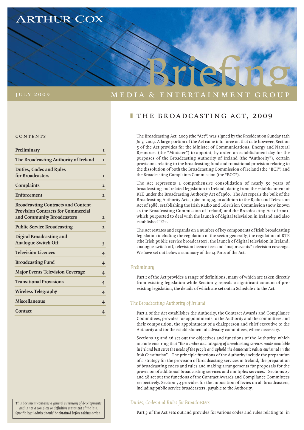Broadcasting Act, 2009