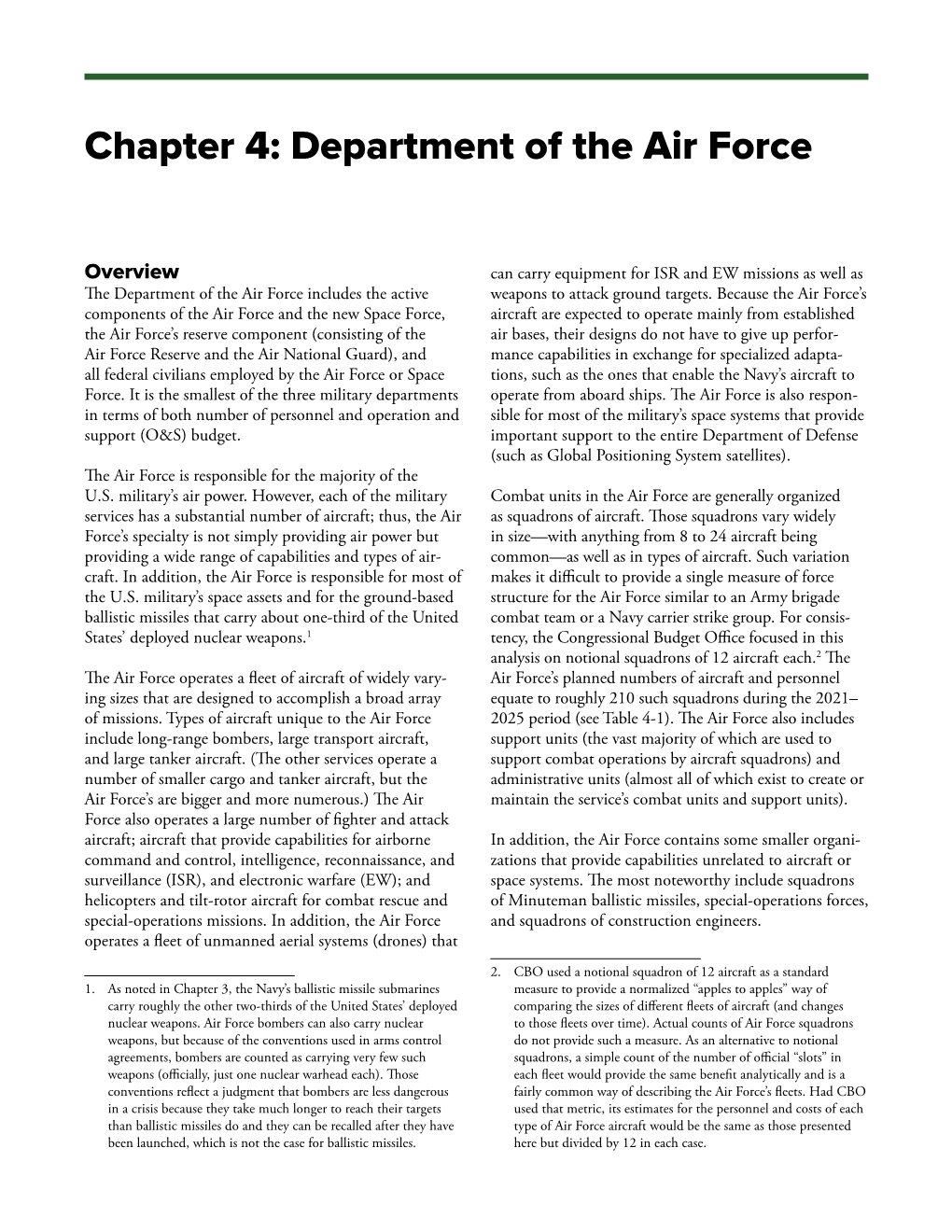 Chapter 4: Department of the Air Force