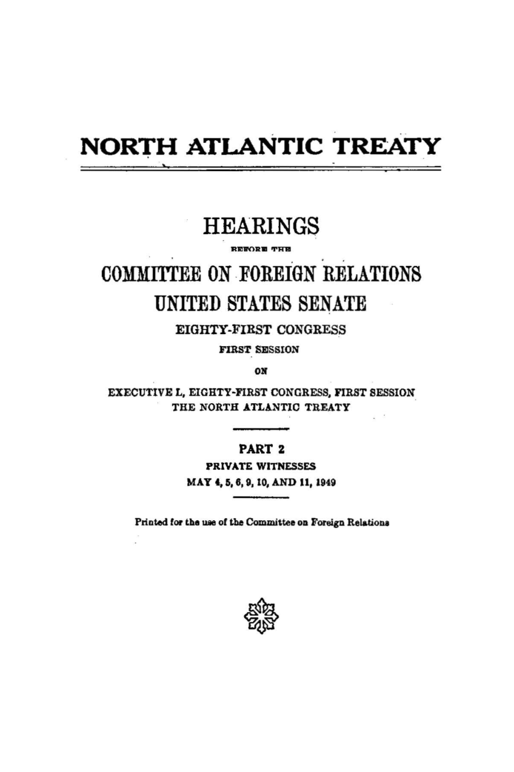 North Atlantic Treaty Hearings