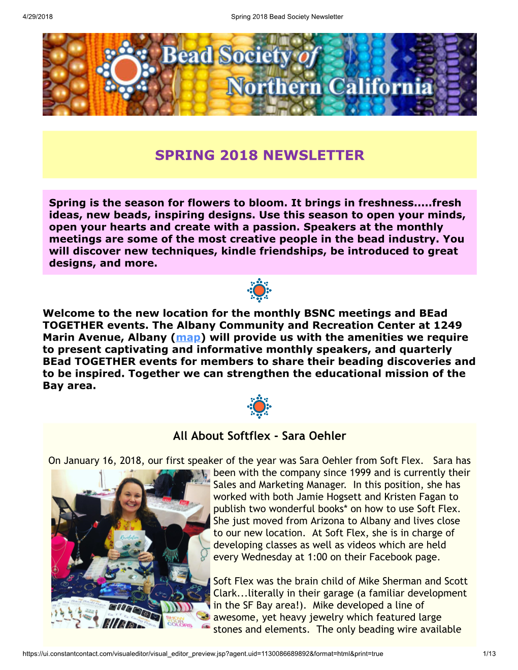 BSNC 2018 Spring Newsletter