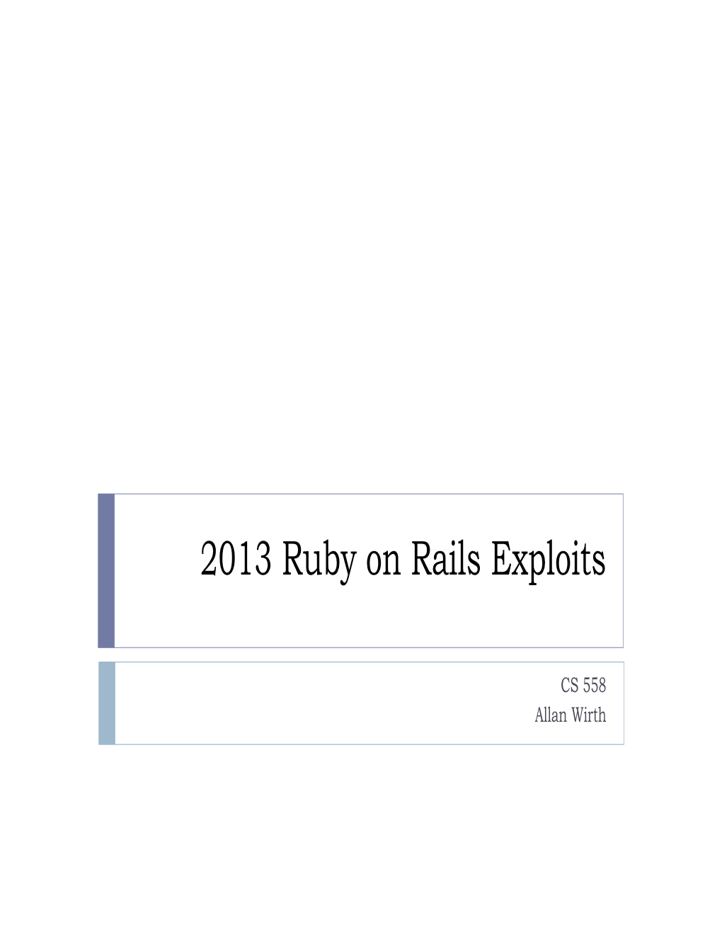 2013 Ruby on Rails Exploits