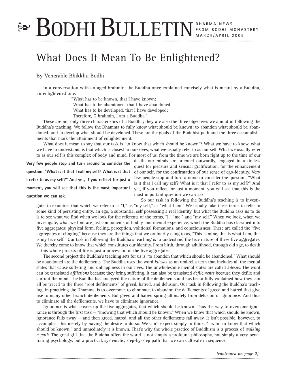 What Does It Mean to Be Enlightened?