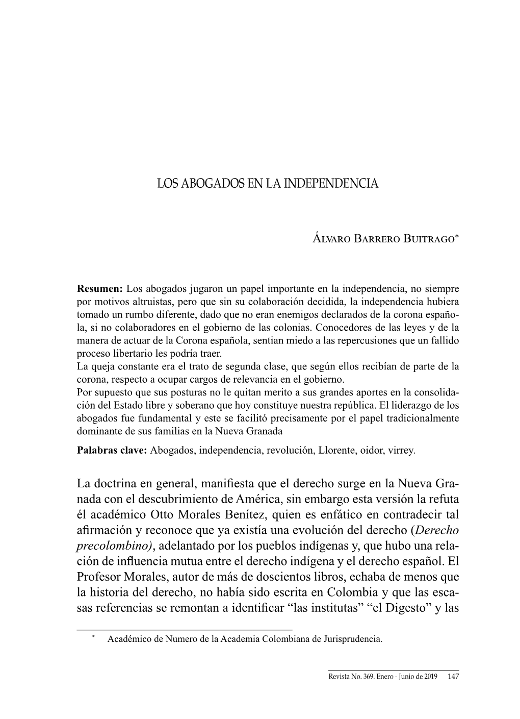 LOS ABOGADOS EN LA INDEPENDENCIA La Doctrina En