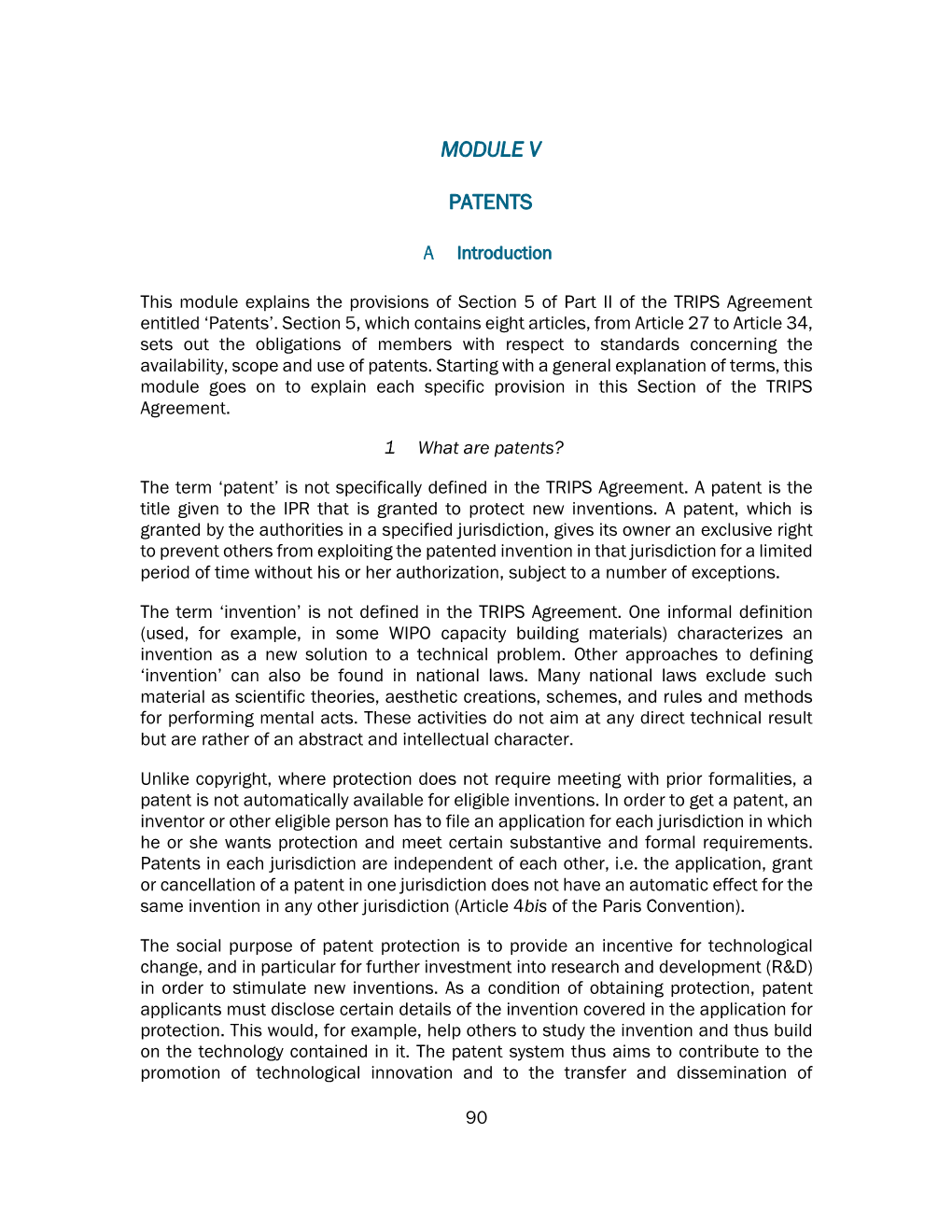 Module V Patents