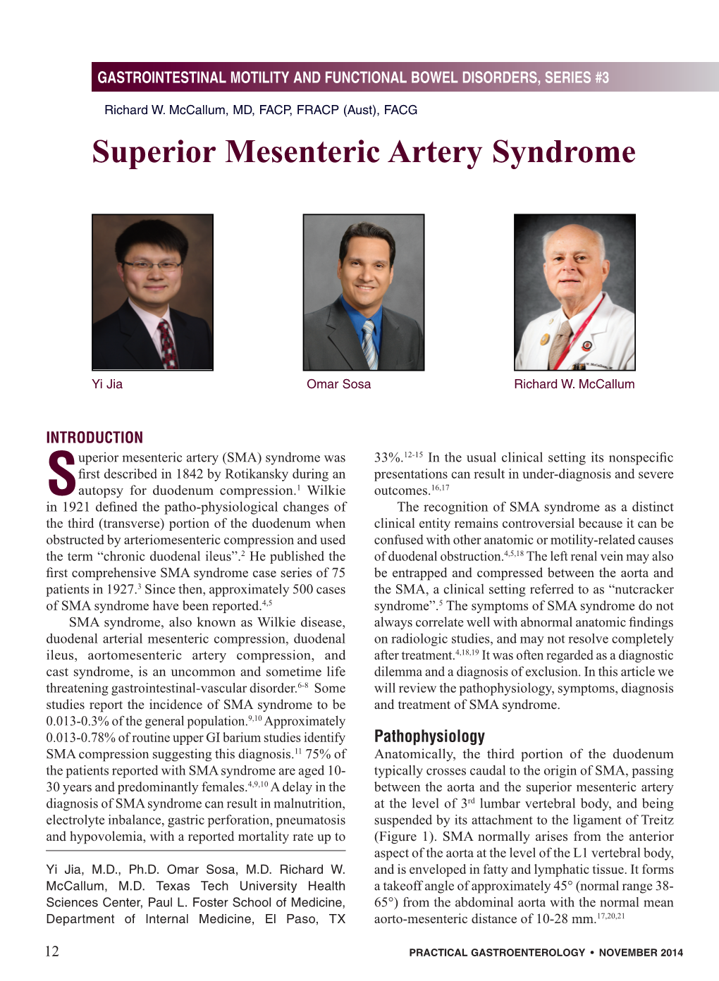 Superior Mesenteric Artery Syndrome