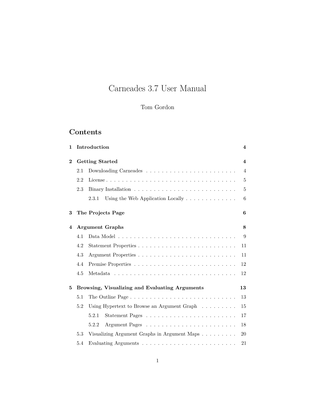 Carneades 3.7 User Manual